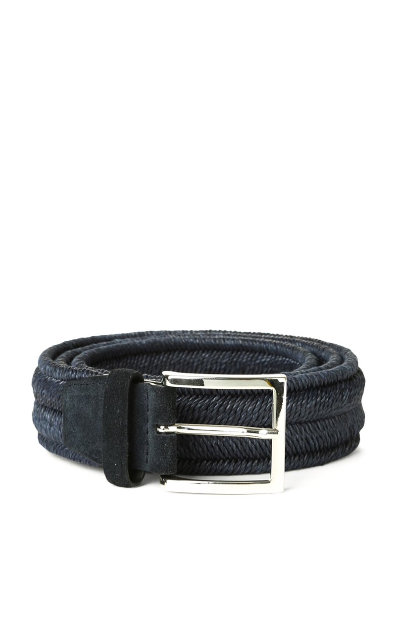 Orciani Stretch Braided Fabric Casual Belt Zwart