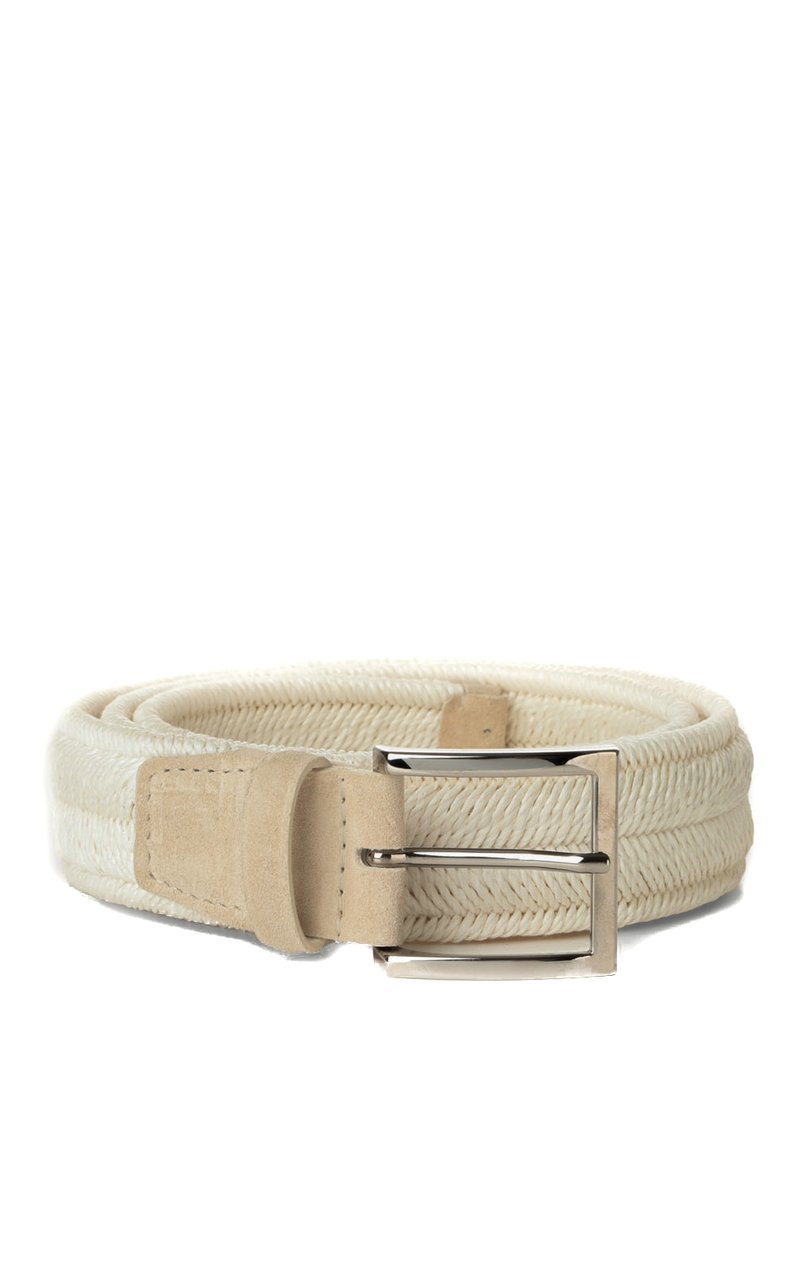 Orciani Stretch Braided Fabric Casual Belt Neutraal