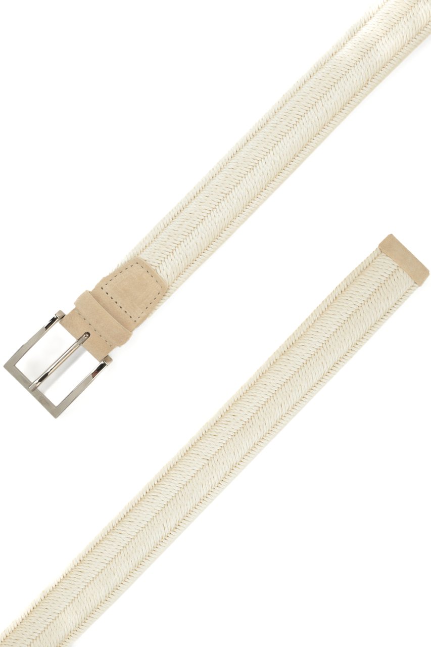 Orciani Stretch Braided Fabric Casual Belt Neutraal