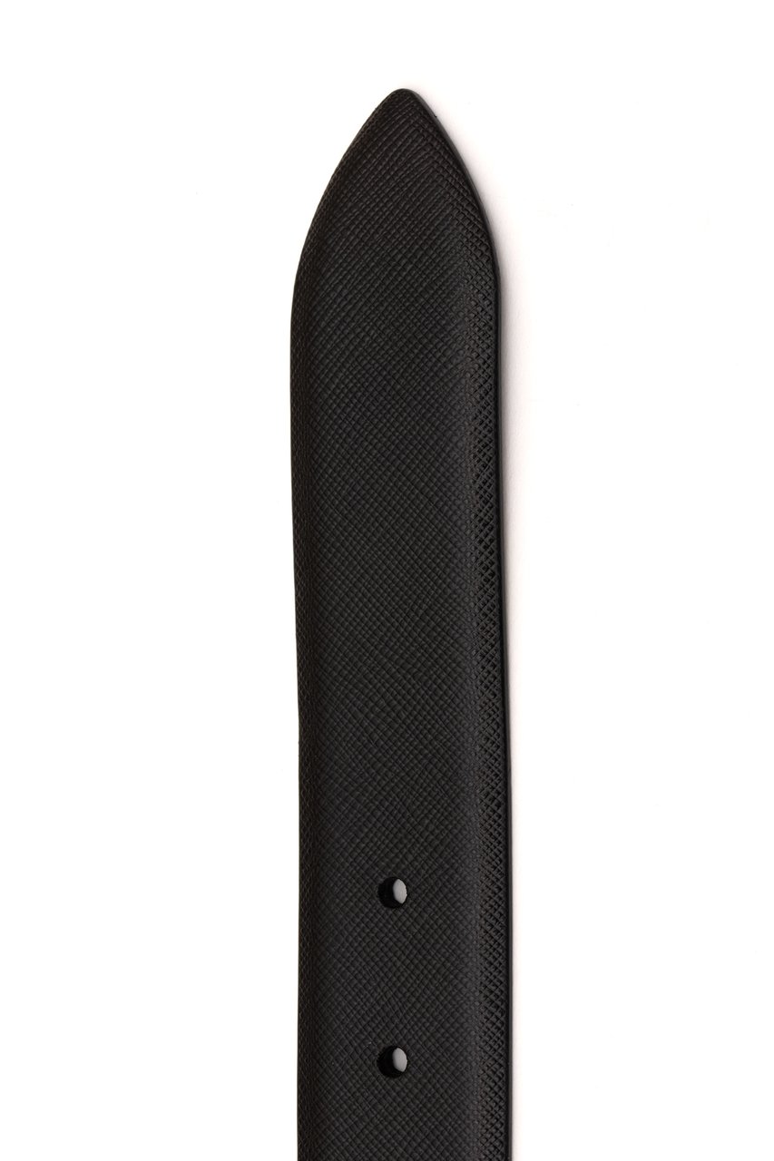 Orciani Classic Saffiano Leather Belt Zwart