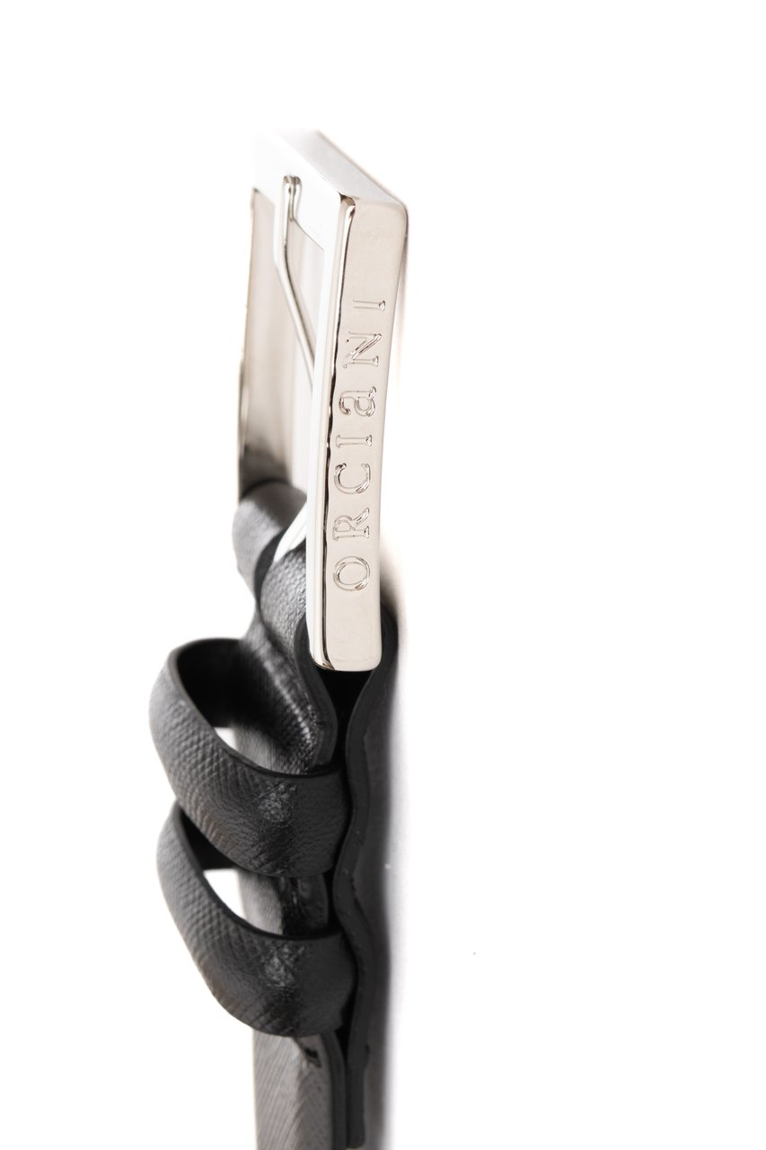 Orciani Classic Saffiano Leather Belt Zwart