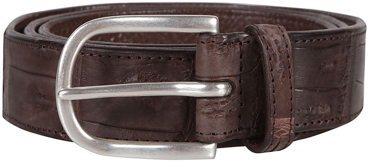 Orciani Classic Cocco Coda Color Belt Brown Bruin