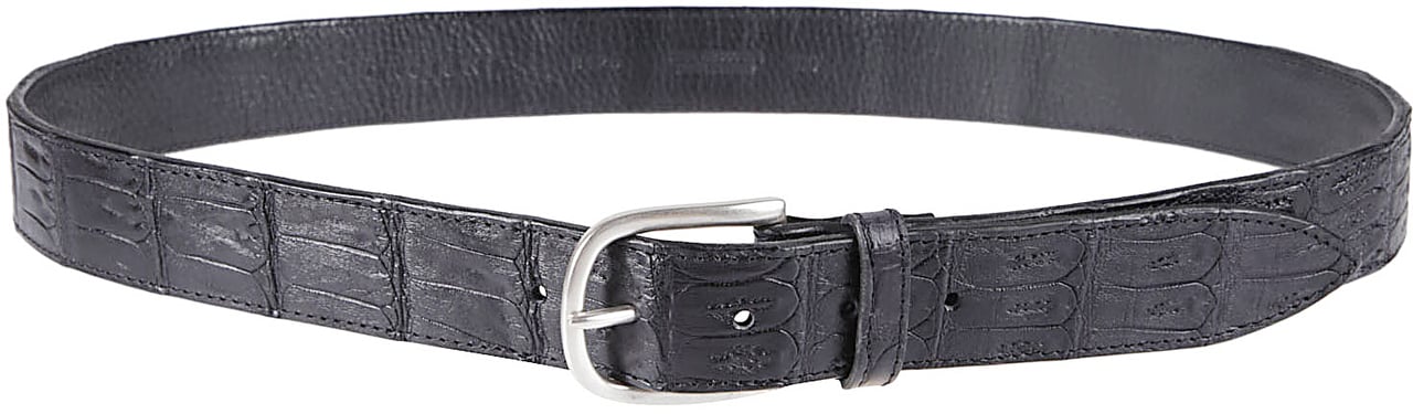 Orciani Classic Cocco Coda Color Belt Black Zwart