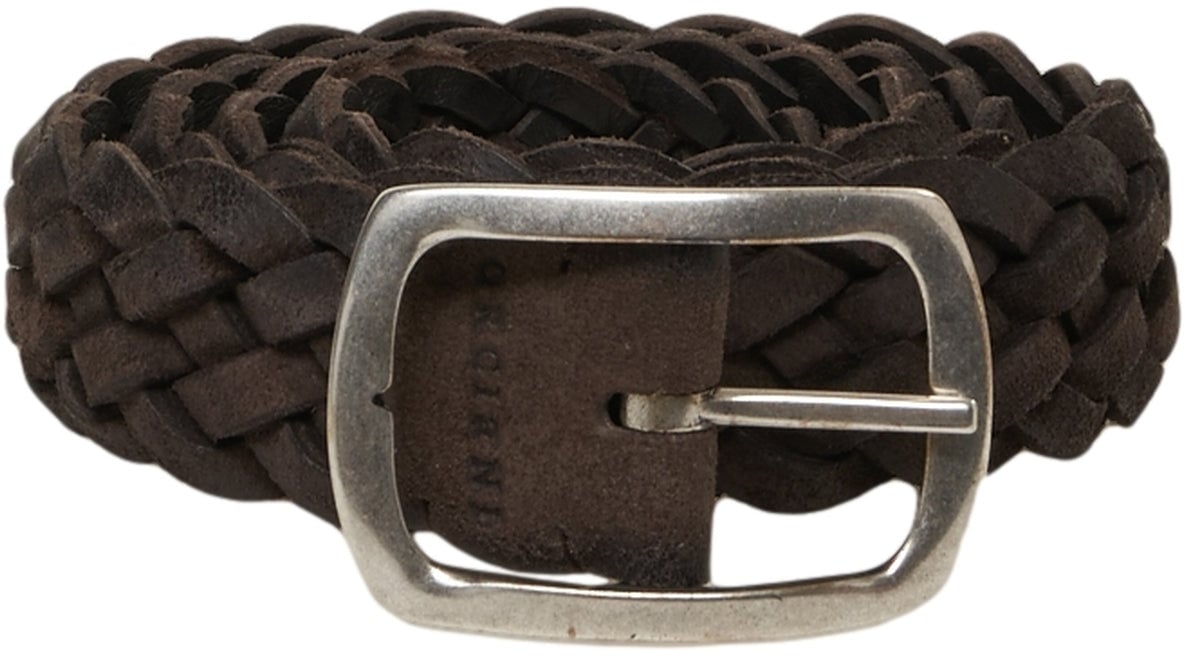 Orciani Braided leather belt Bruin