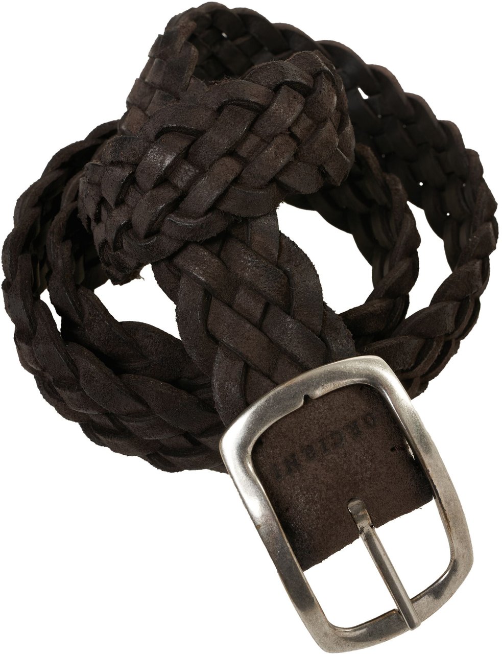 Orciani Braided leather belt Bruin