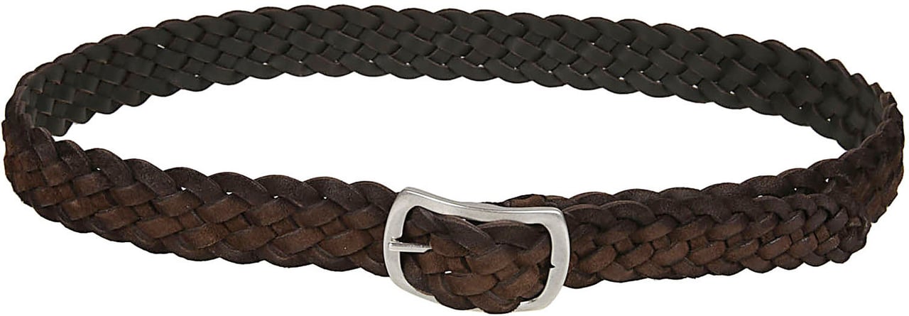Orciani Reversible Hunting Double Braided Belt Brown Bruin