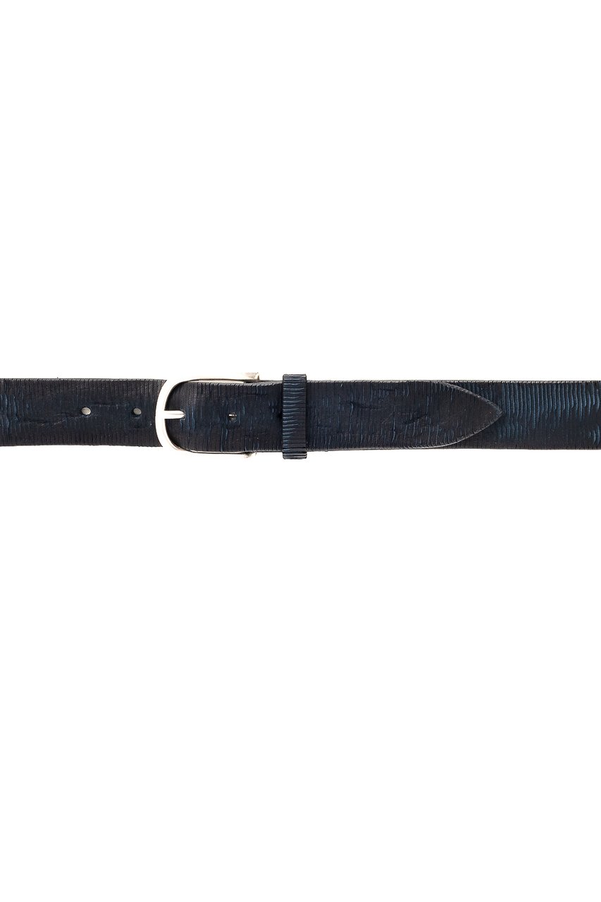 Orciani Lamellar Leather Belt Zwart