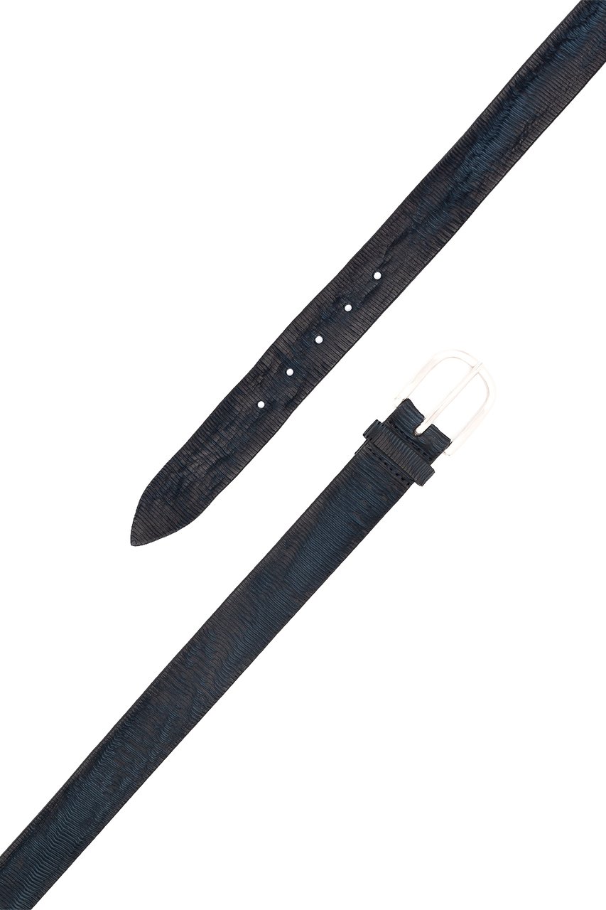 Orciani Lamellar Leather Belt Zwart
