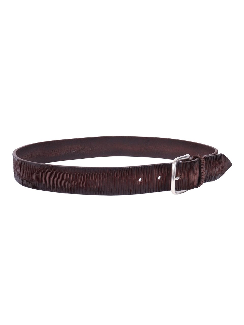 Orciani Dark Brown Textured Calf Belt Zwart
