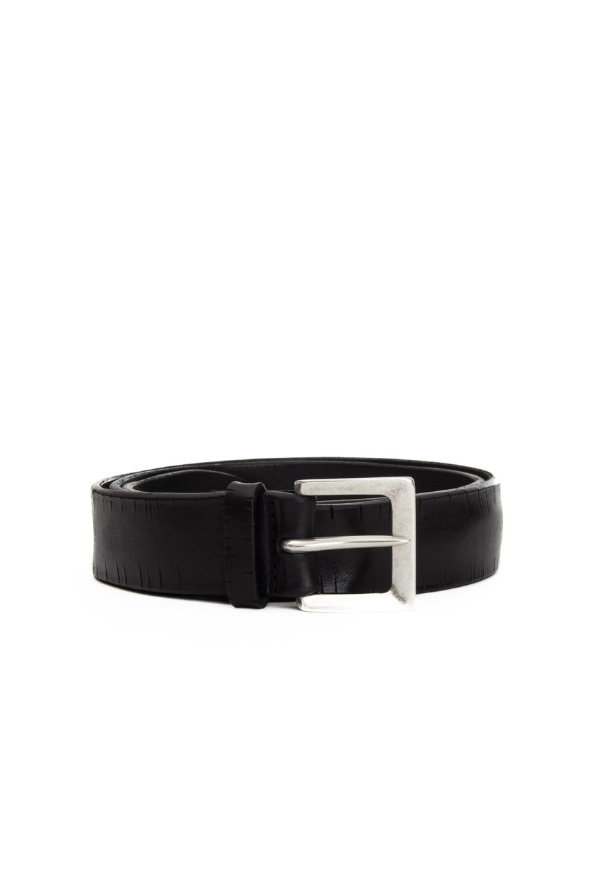 Orciani Micro Laser-Cut Leather Belt Zwart