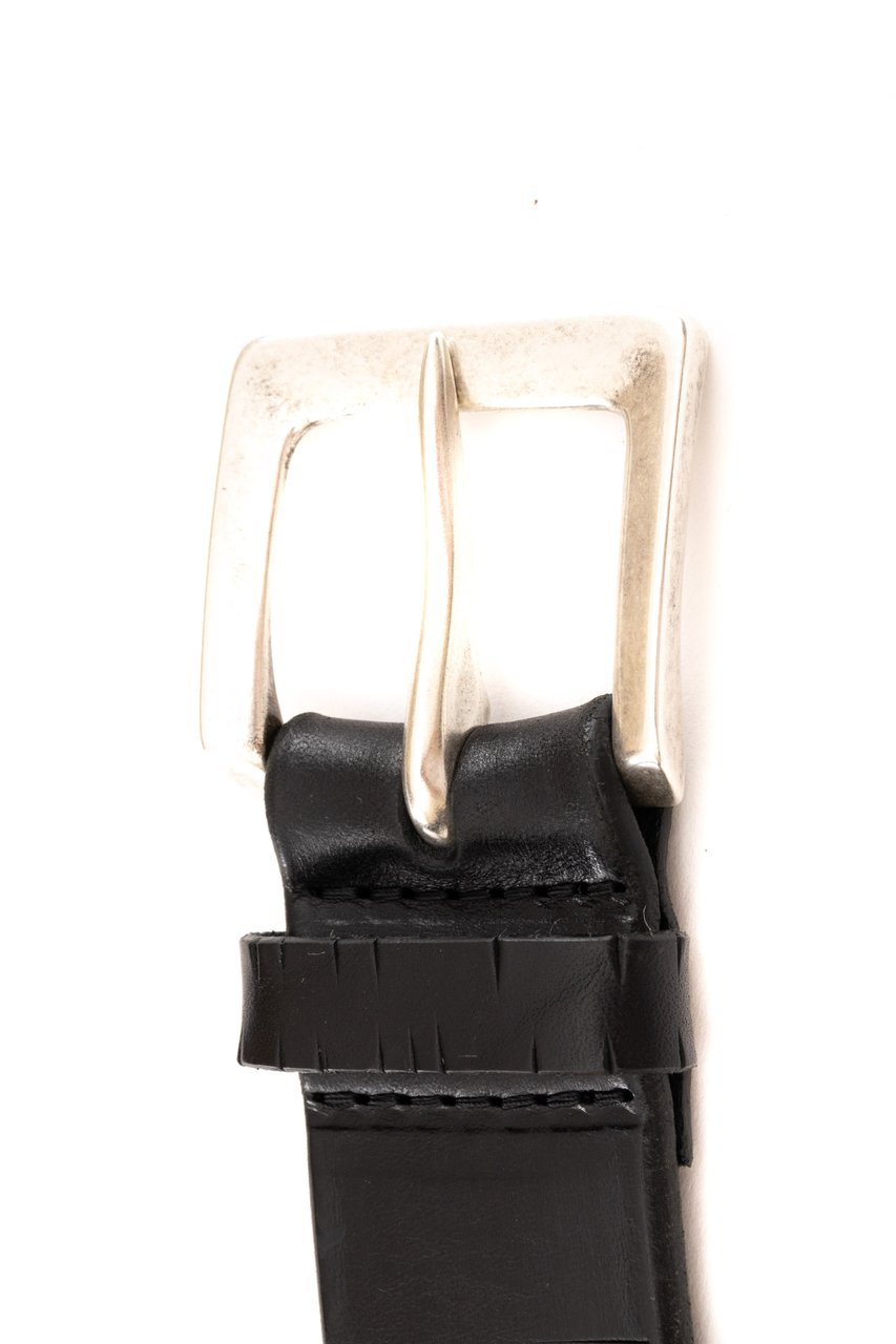 Orciani Micro Laser-Cut Leather Belt Zwart