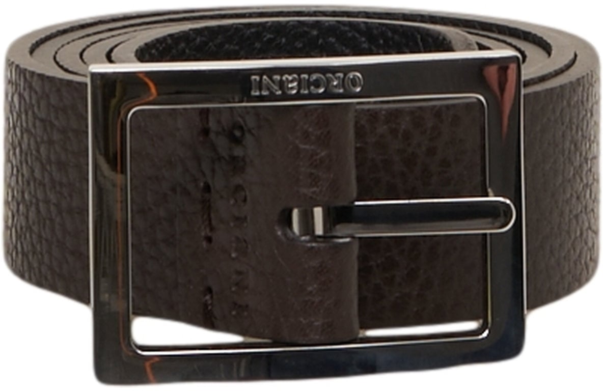 Orciani Grained leather belt Bruin