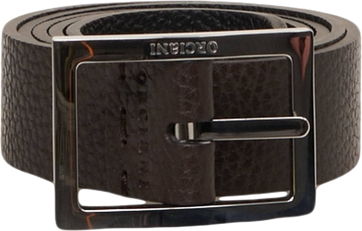 Orciani Grained leather belt Bruin