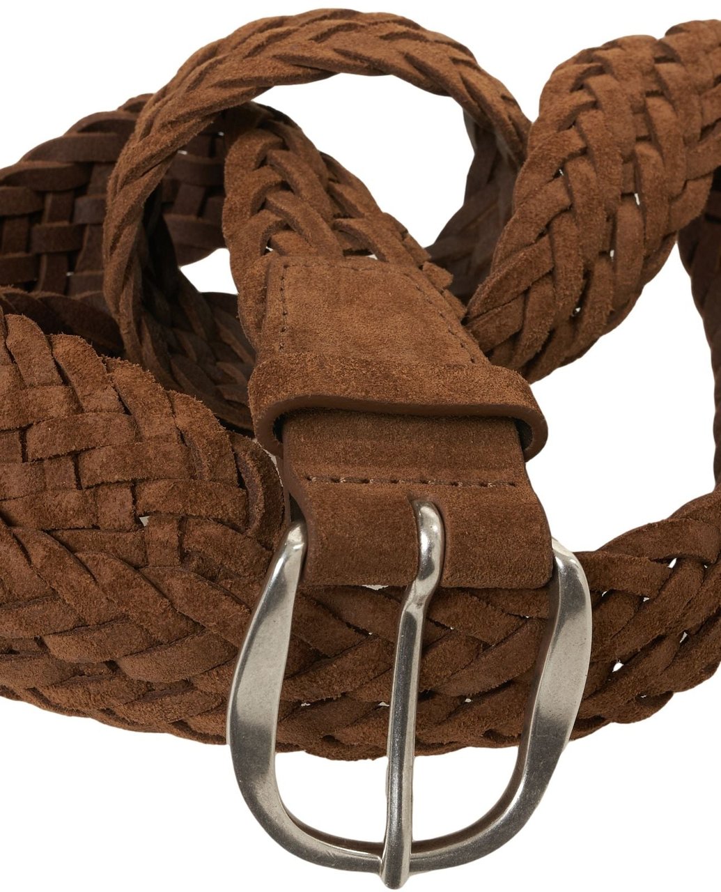 Orciani Braided suede belt Bruin