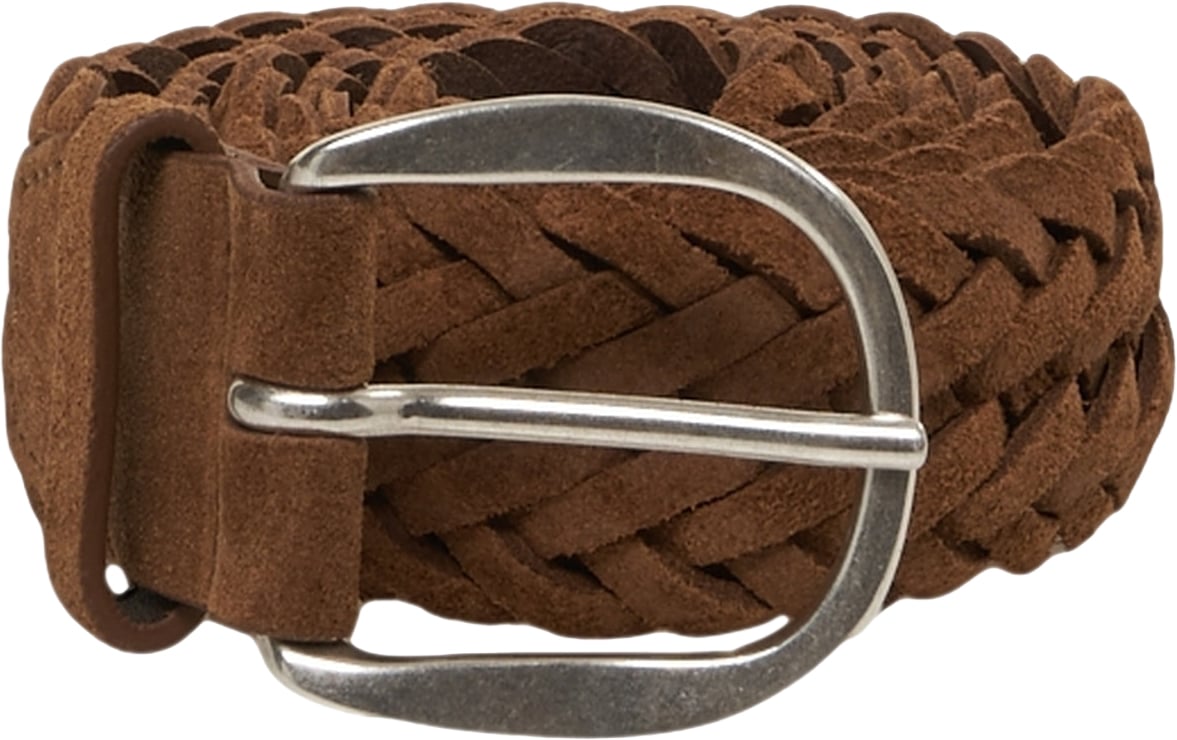 Orciani Braided suede belt Bruin