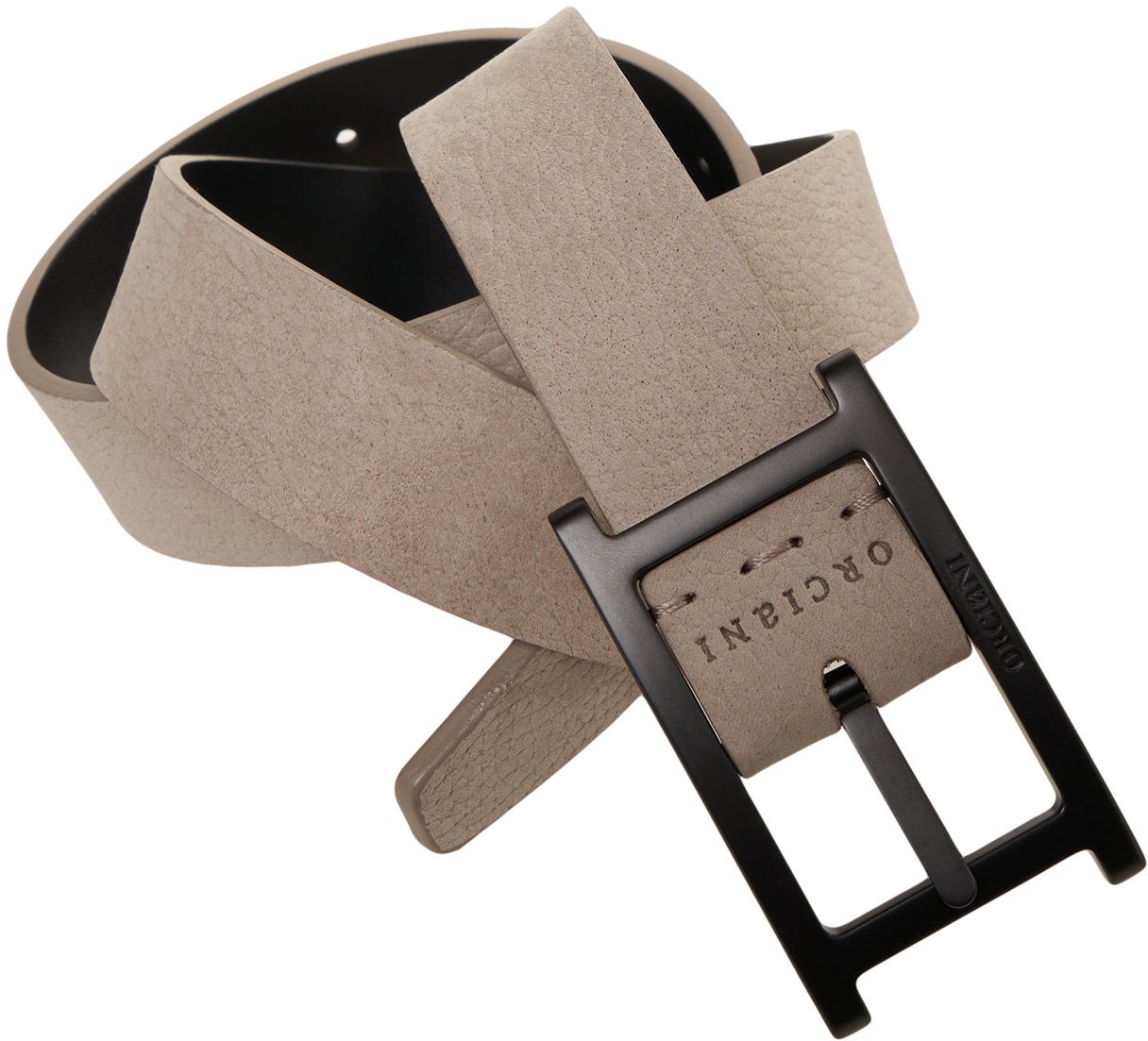 Orciani Grained leather belt Grijs