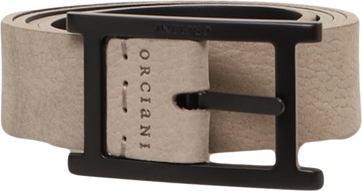 Orciani Grained leather belt Grijs