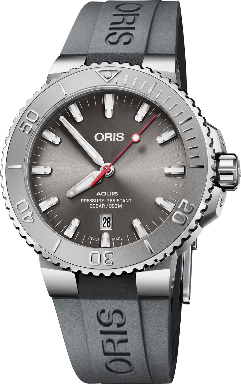 Oris Oris Aquis Date Grijs Herenhorloge 43,5mm 30 ATM Grijs