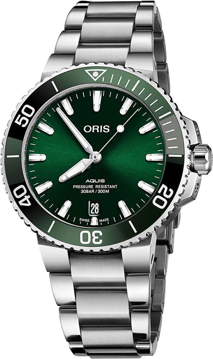 Oris Oris Aquis Automatic Groen Herenhorloge 41,5mm 30ATM Zilver
