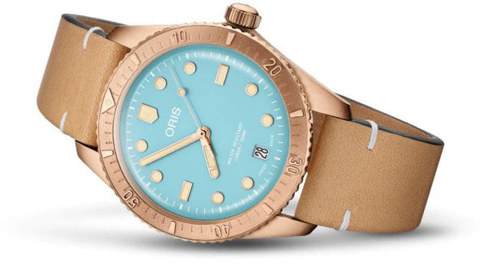 Oris Oris Divers Sixty-Five Cotton Candy Bronze Blue Unisex Horloge 38mm Blauw