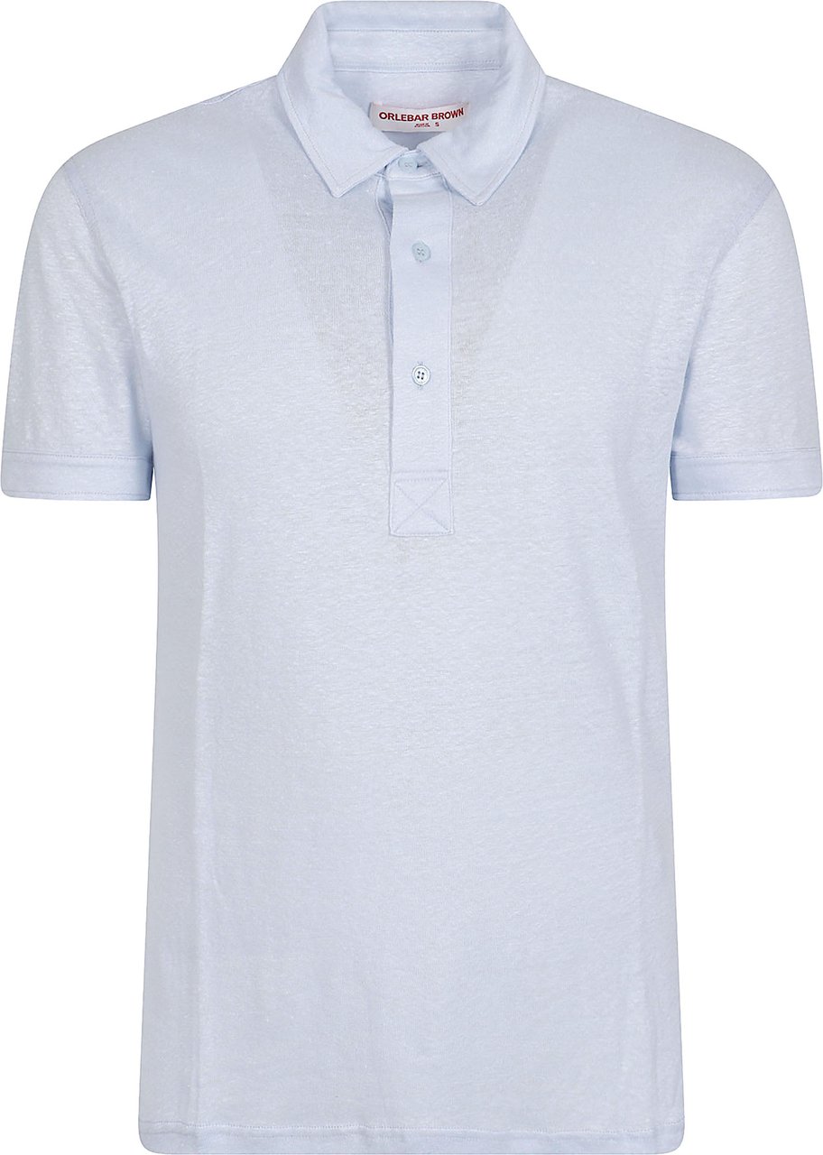 Orlebar Brown Short-Sleeve Linen Polo Shirt with Classic Collar Wit