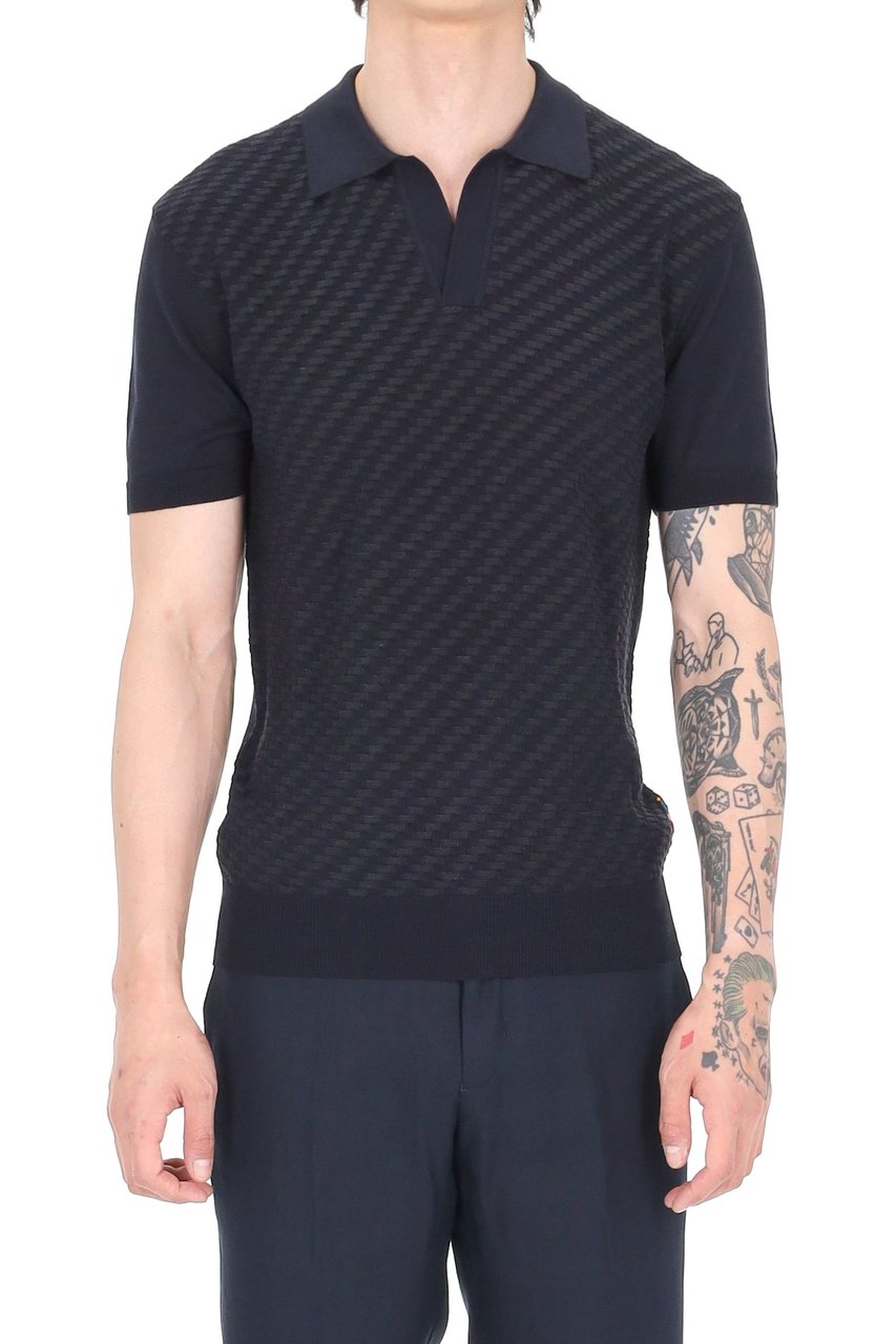 Orlebar Brown Horton Jacquard Silk-Cotton Polo Shirt Zwart
