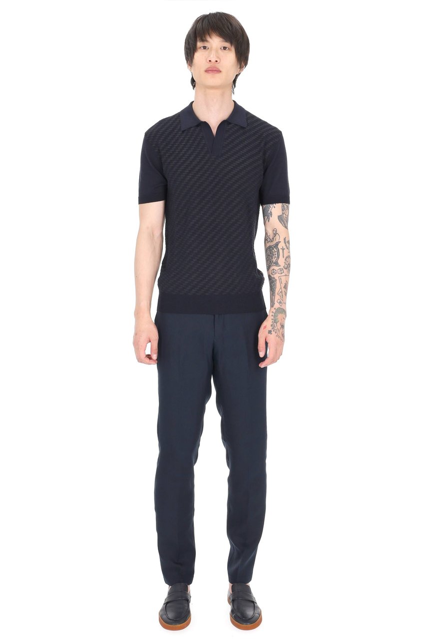 Orlebar Brown Horton Jacquard Silk-Cotton Polo Shirt Zwart
