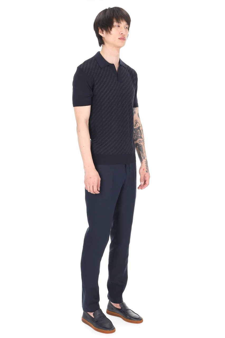 Orlebar Brown Horton Jacquard Silk-Cotton Polo Shirt Zwart