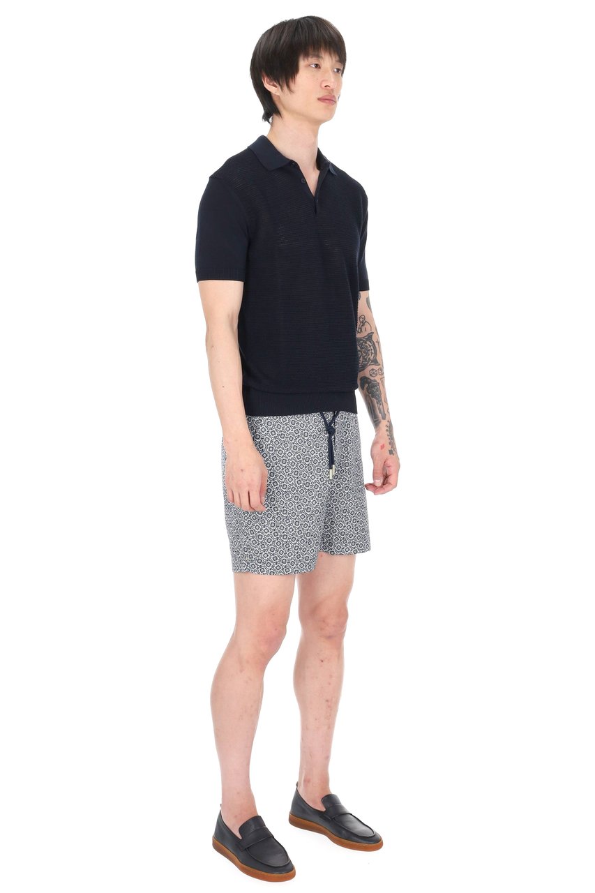 Orlebar Brown Burnham Tie Stitch Cotton-Silk Polo Shirt Zwart