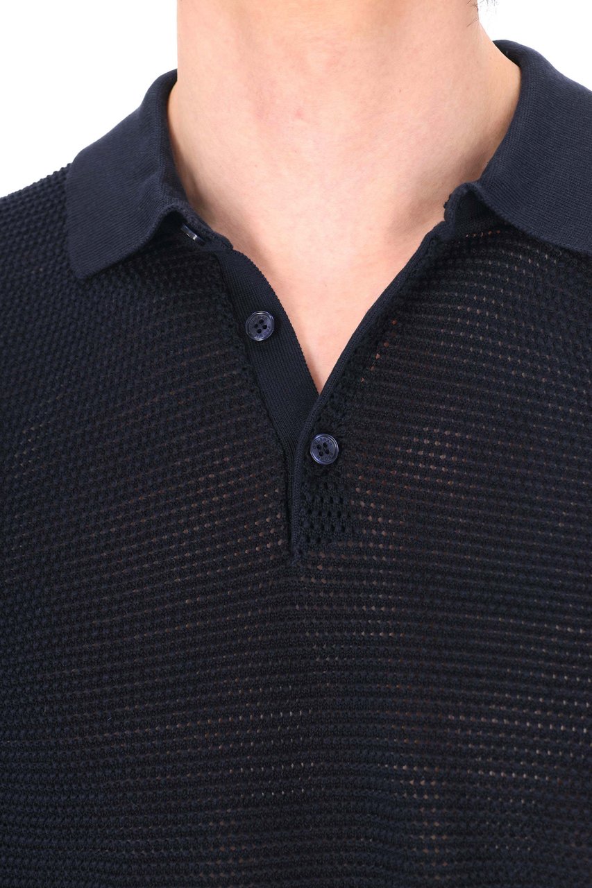 Orlebar Brown Burnham Tie Stitch Cotton-Silk Polo Shirt Zwart