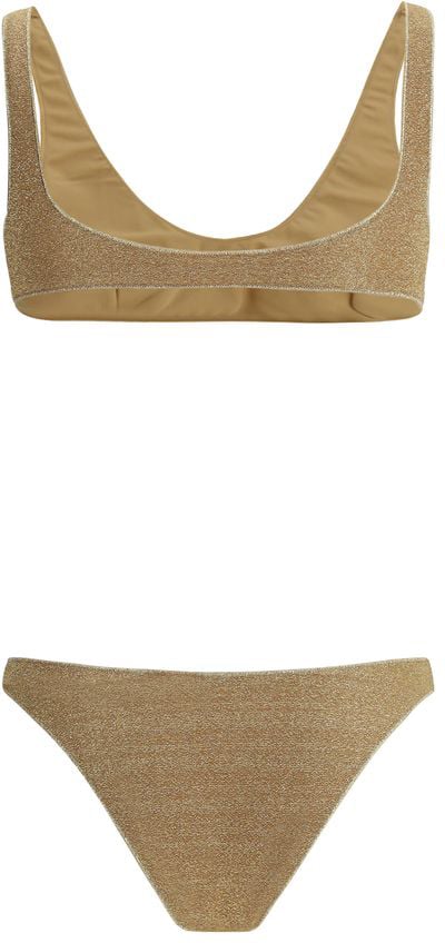 Oséree Oséree Gold Polyamide One-Piece Swimsuit Goud