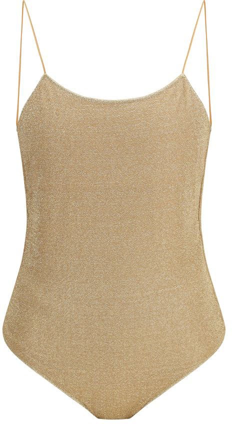 Oséree Gold Metal One-Piece Swimsuit Goud