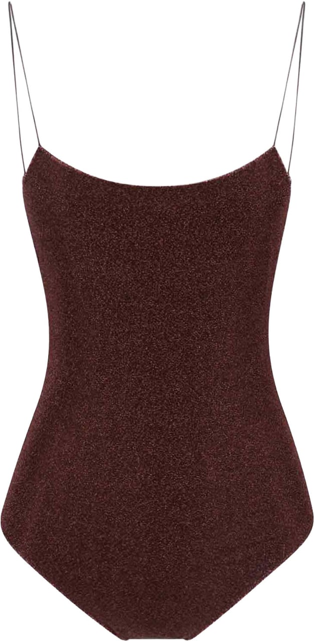 Oséree “Lumière” Metallic One-Piece Swimsuit – Brown Bruin