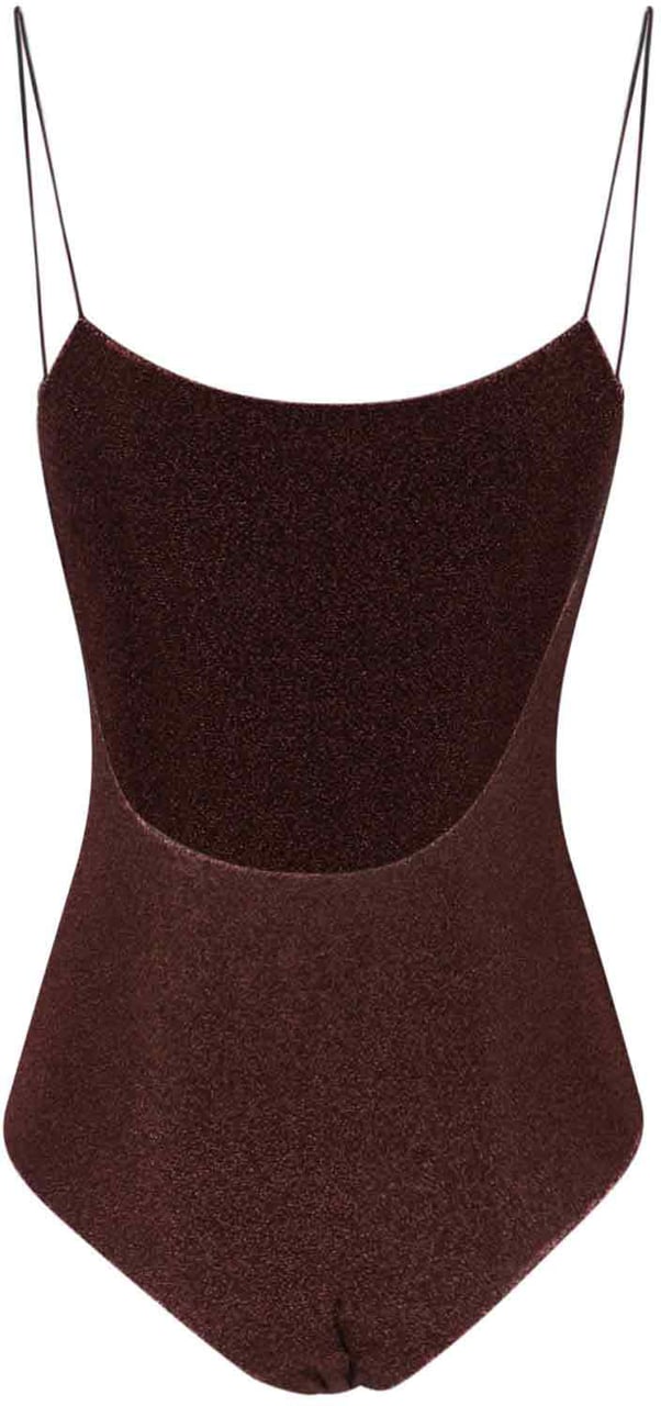 Oséree “Lumière” Metallic One-Piece Swimsuit – Brown Bruin