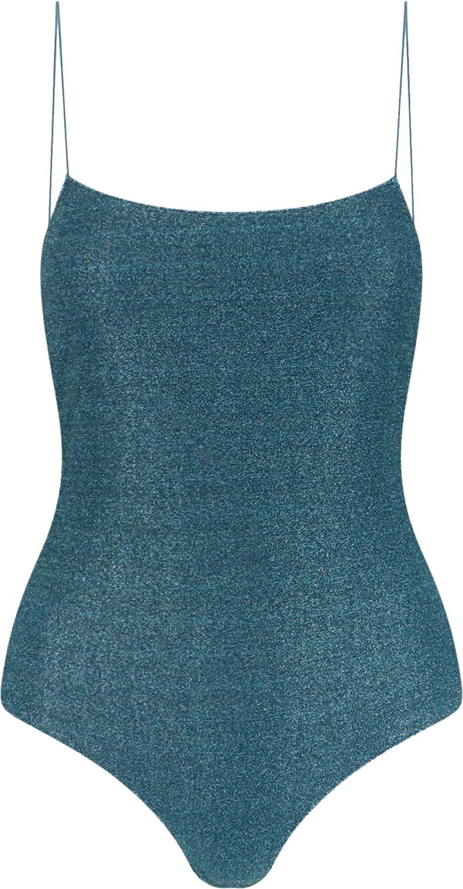 Oséree “Lumière” Metallic One-Piece Swimsuit – Blue Groen
