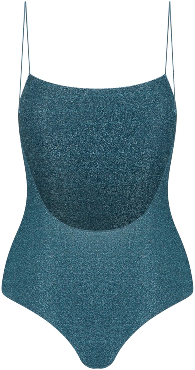 Oséree “Lumière” Metallic One-Piece Swimsuit – Blue Groen