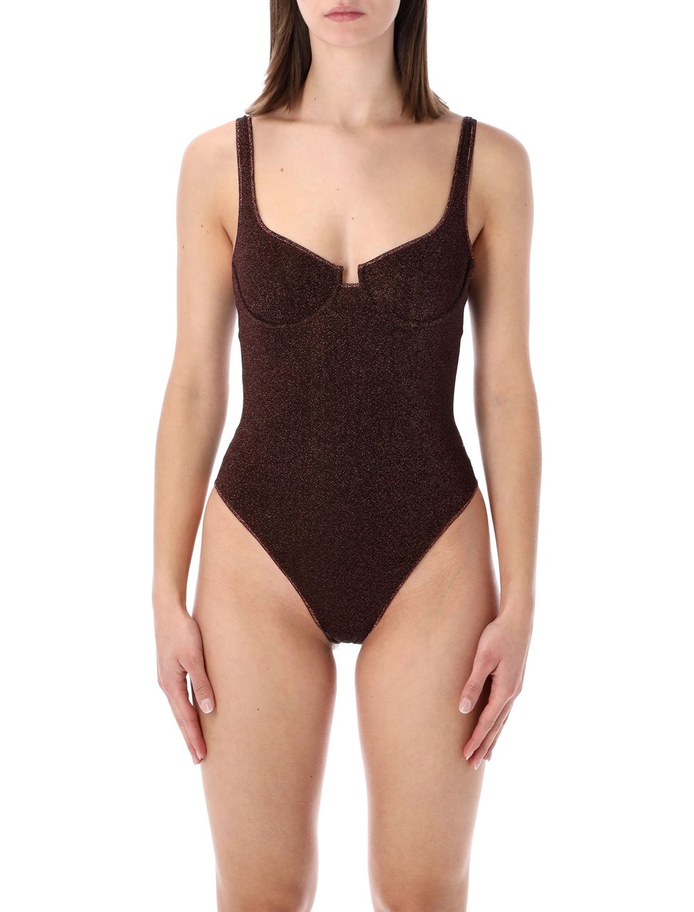 Oséree Lumiere Balconette Lurex One Piece Neutraal