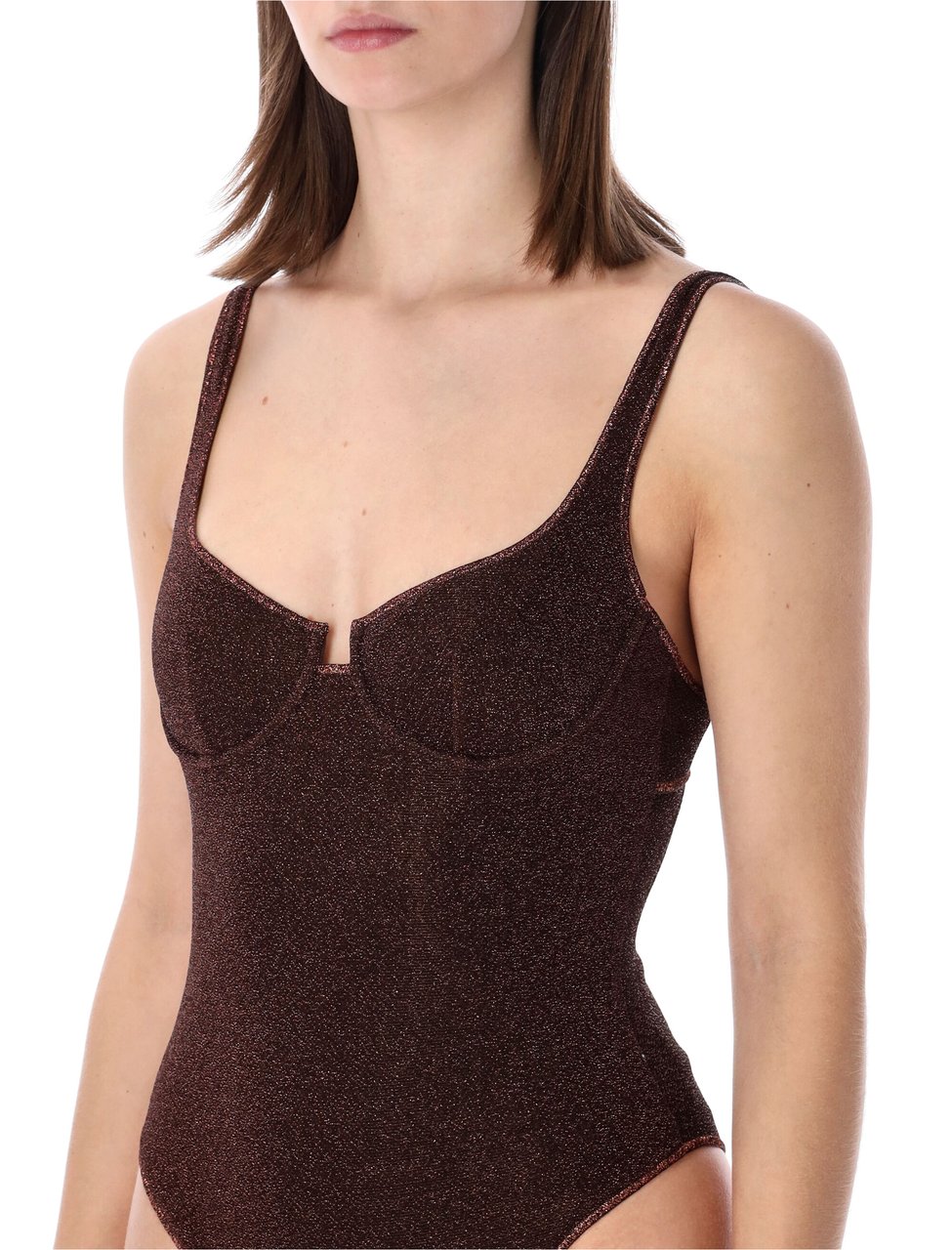 Oséree Lumiere Balconette Lurex One Piece Neutraal