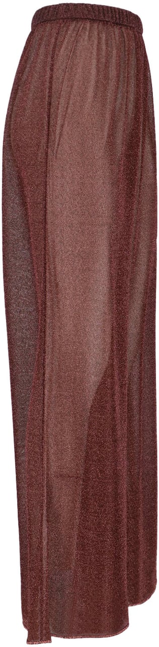 Oséree "Lumière" Trousers In Semi-Transparent Brown Metallic Fabric Bruin