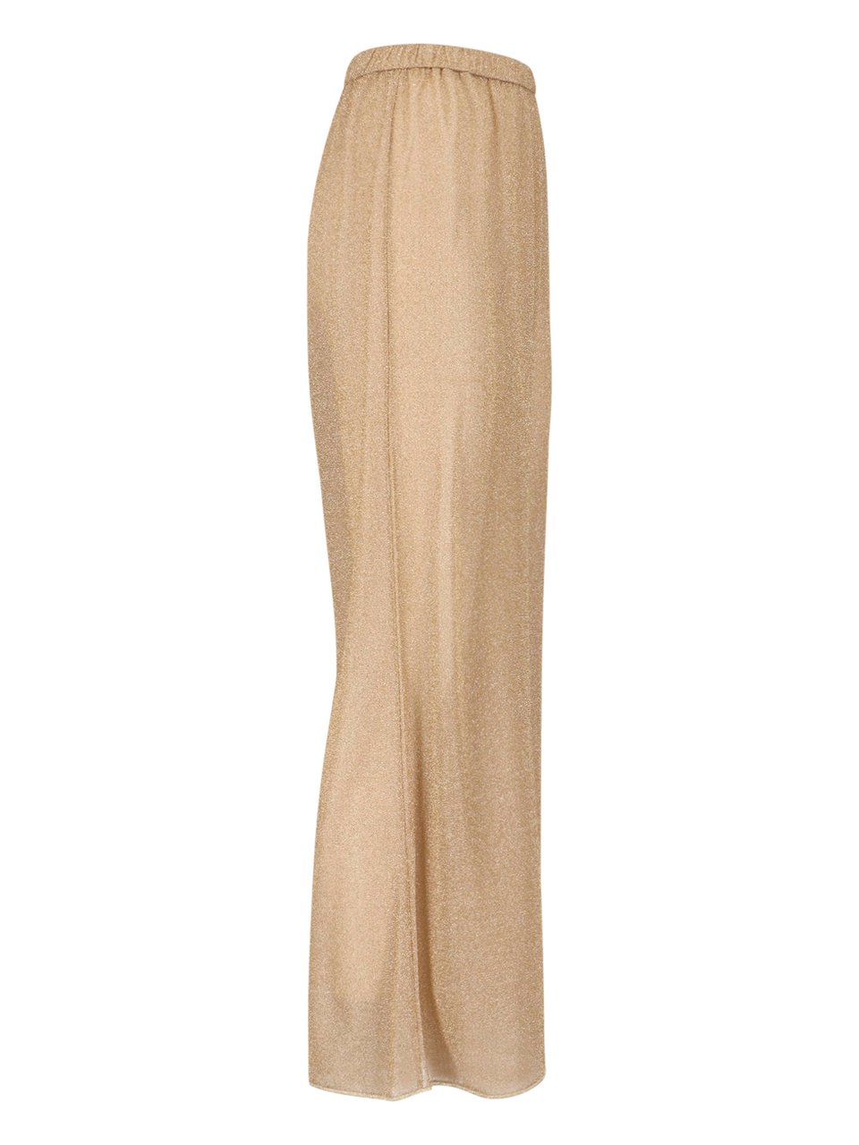 Oséree Gold Lumière Metallic Wide-Leg Sheer Pants Goud