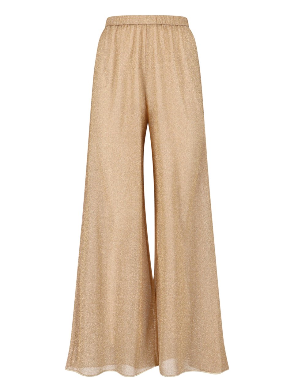 Oséree Gold Lumière Metallic Wide-Leg Sheer Pants Goud