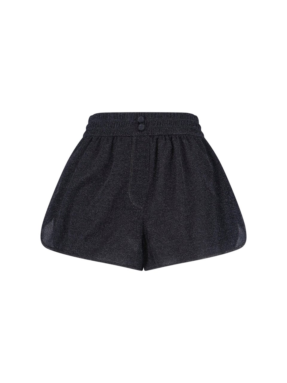 Oséree "Lumière" Oseree Shorts In Black Metallic Semi-Sheer Fabric Blauw