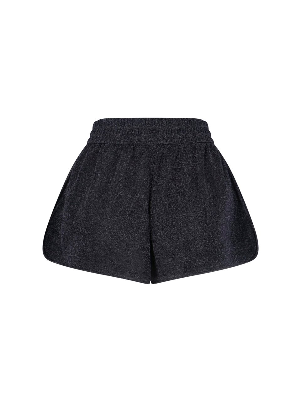 Oséree "Lumière" Oseree Shorts In Black Metallic Semi-Sheer Fabric Blauw