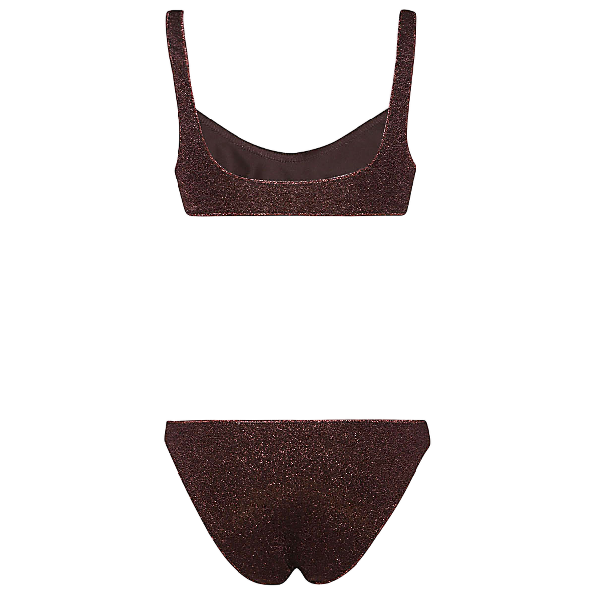 Oséree Scoop Neck Bikini Set in Rich Brown Zwart