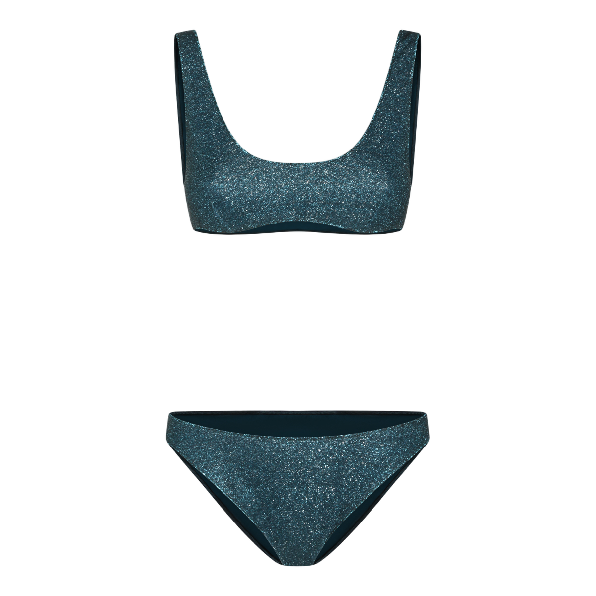 Oséree Scoop Neck Teal Bikini Set Groen