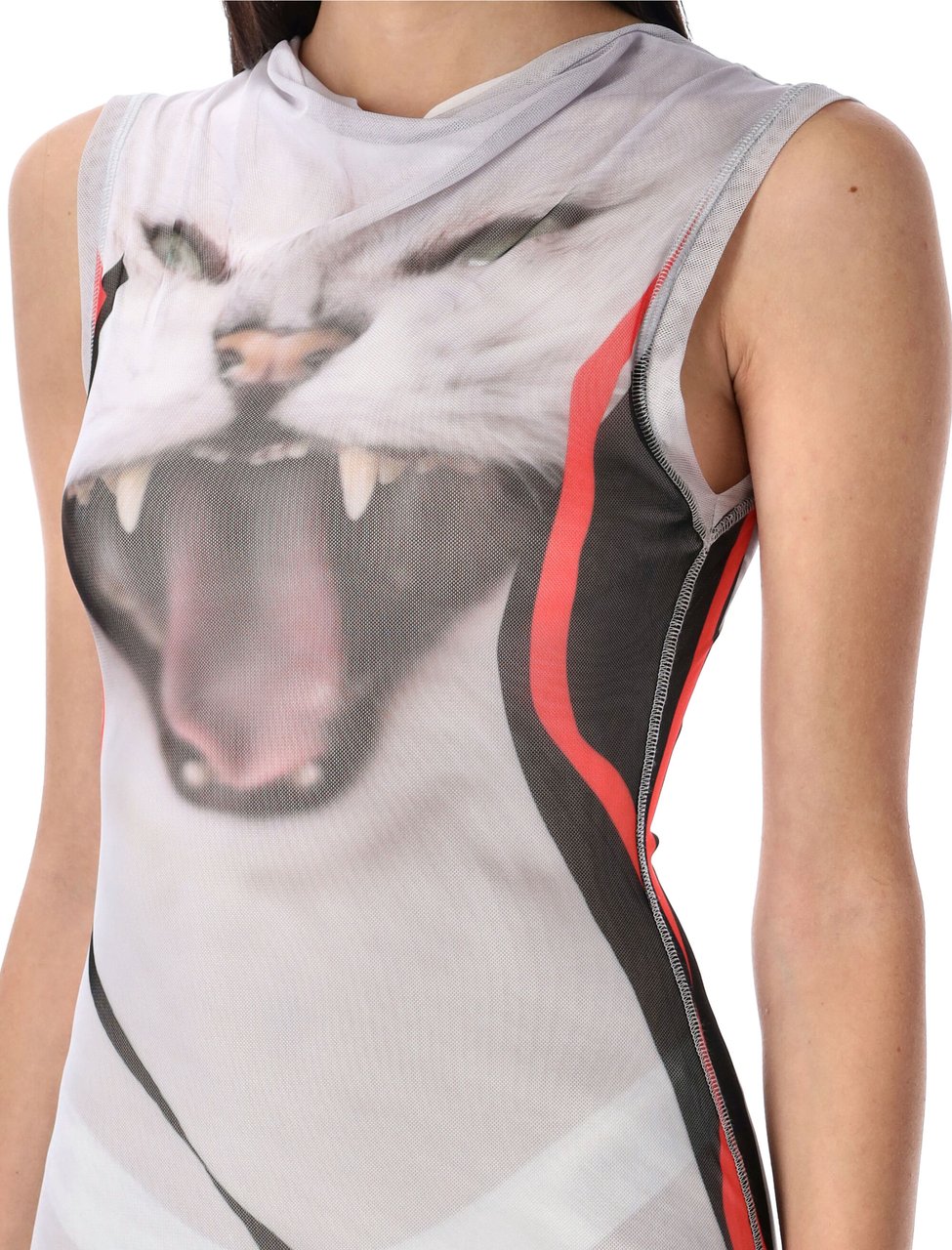 Ottolinger Mesh Maxy Dress Cat Print Dierenprint