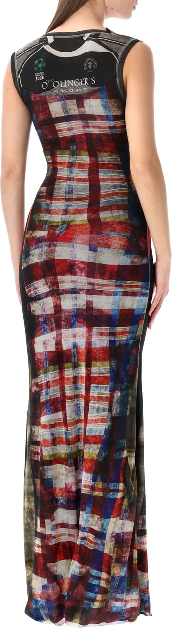 Ottolinger Mesh Long Dress Racing Plaid Divers