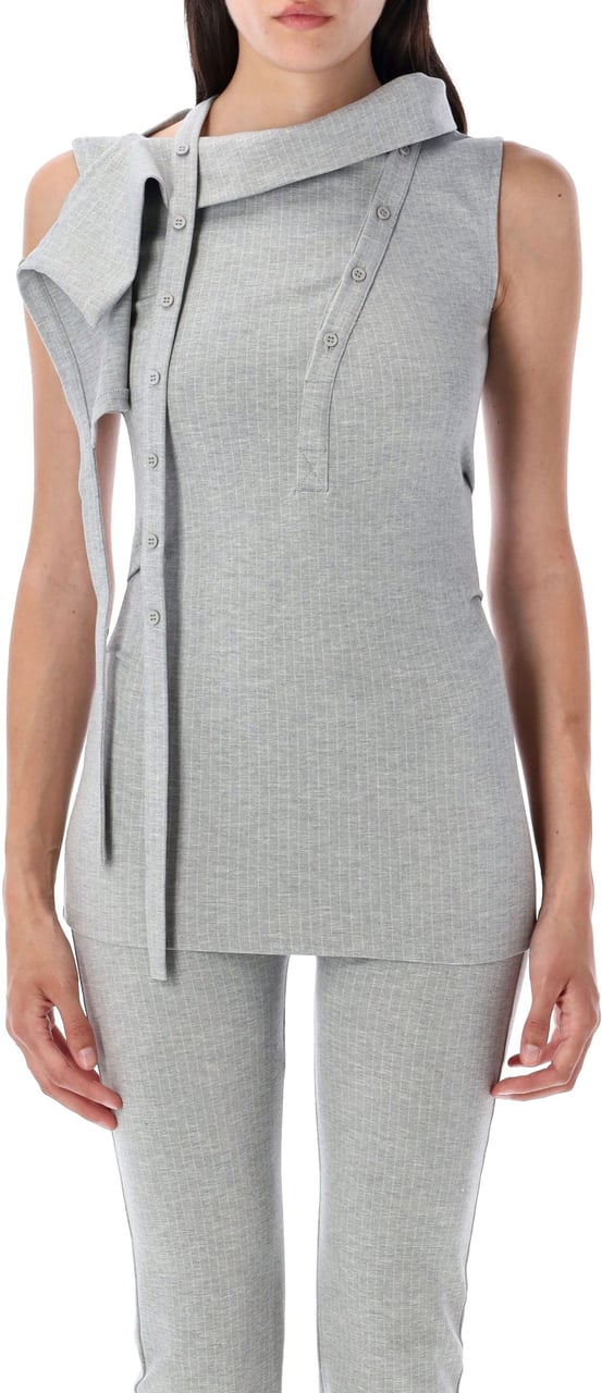 Ottolinger Slevlees Top Pin Stripe Grigio Grijs