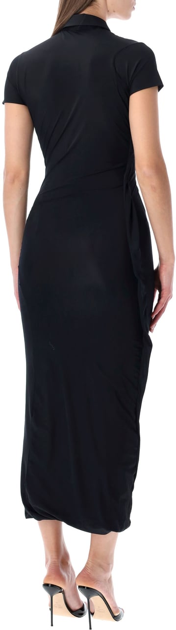 Ottolinger Twisted Polo Midi Dress Nero Zwart