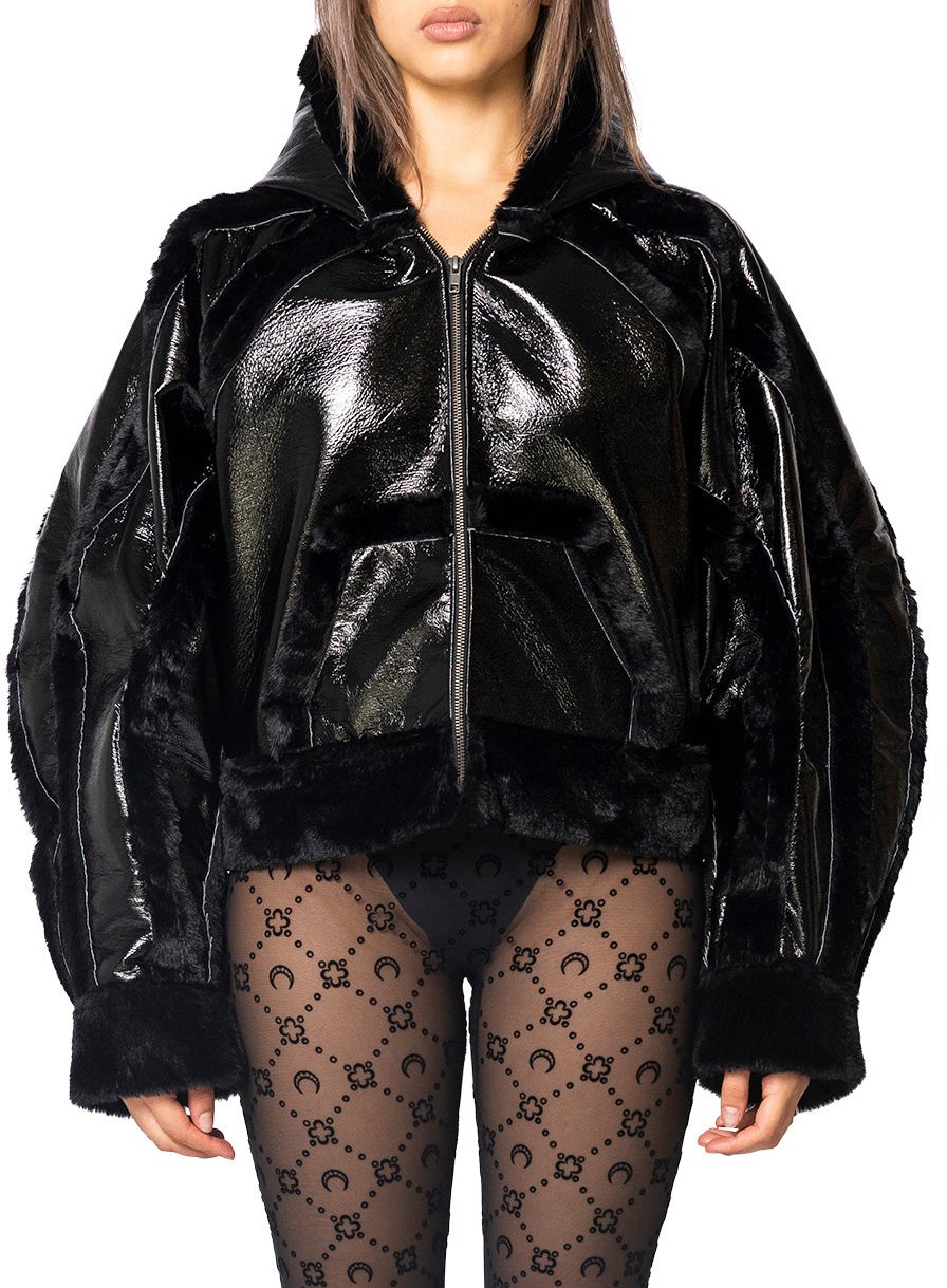 Ottolinger SHEARLING FITTED MULTILINE BLACK Zwart